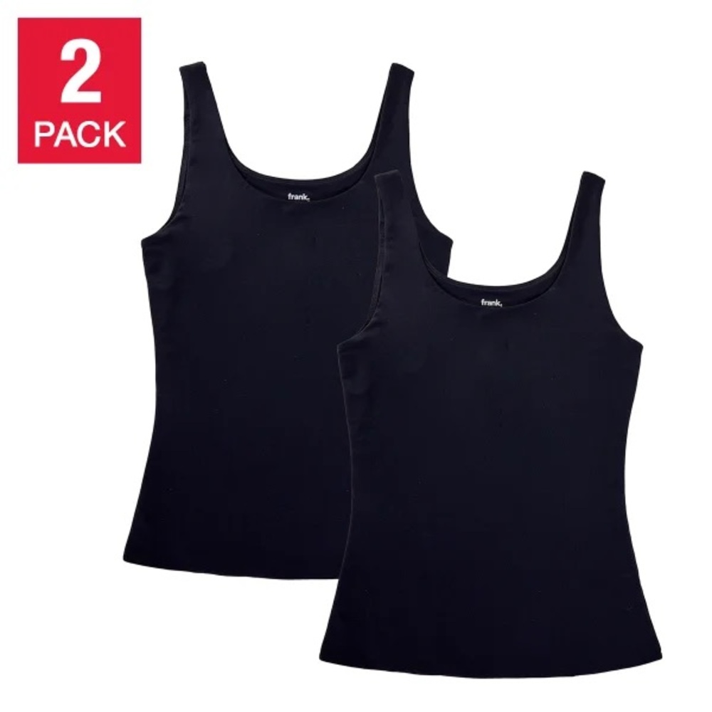 Frank by Frank and Oak Women's Contour Tank, 2-pack size S black